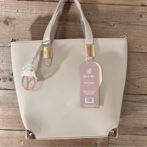Yani J’ adore Elegant Cream Tote Bag NWT